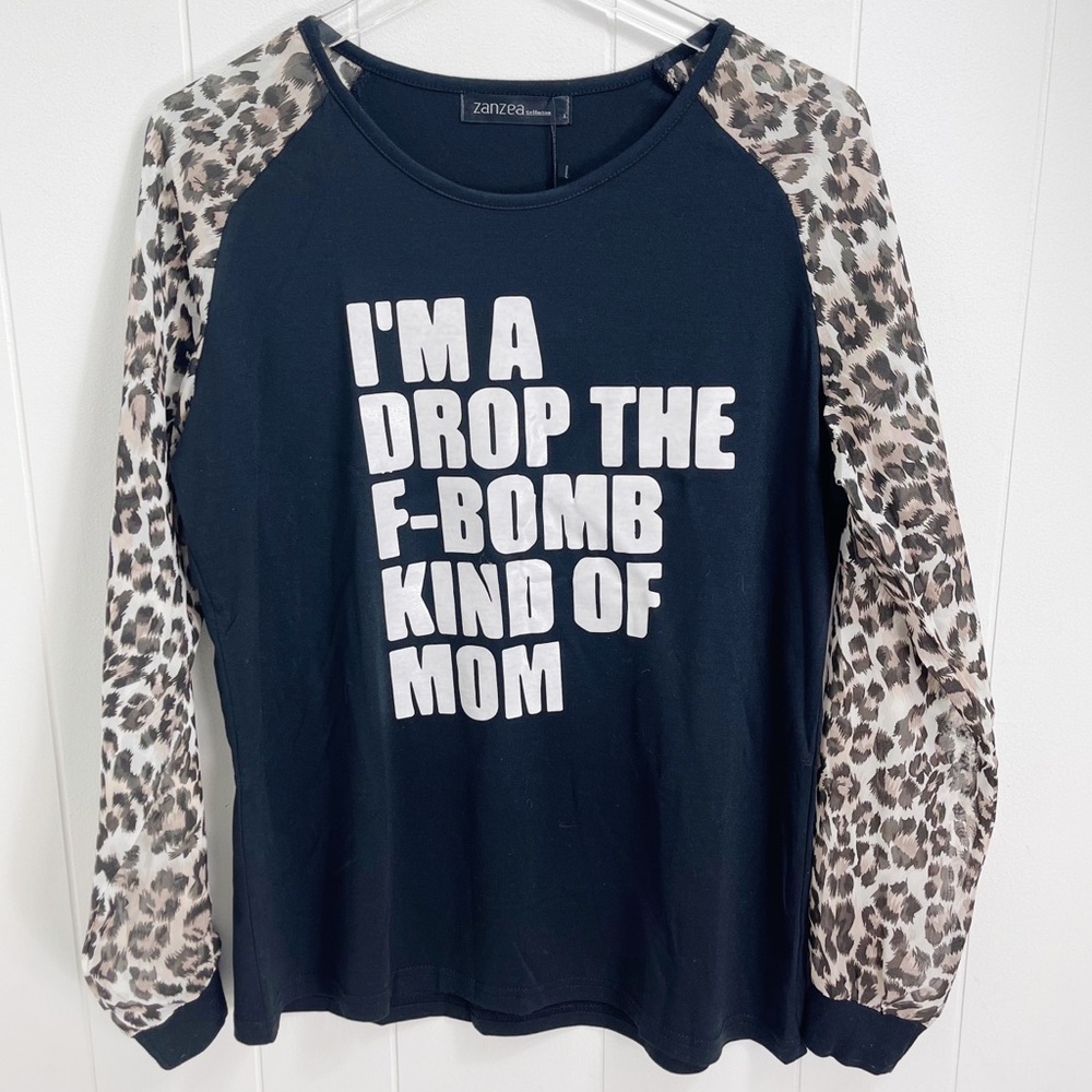 WHISKEY KISS F-Bomb Mom Leopard Graphic Tee - Picture 4 of 4